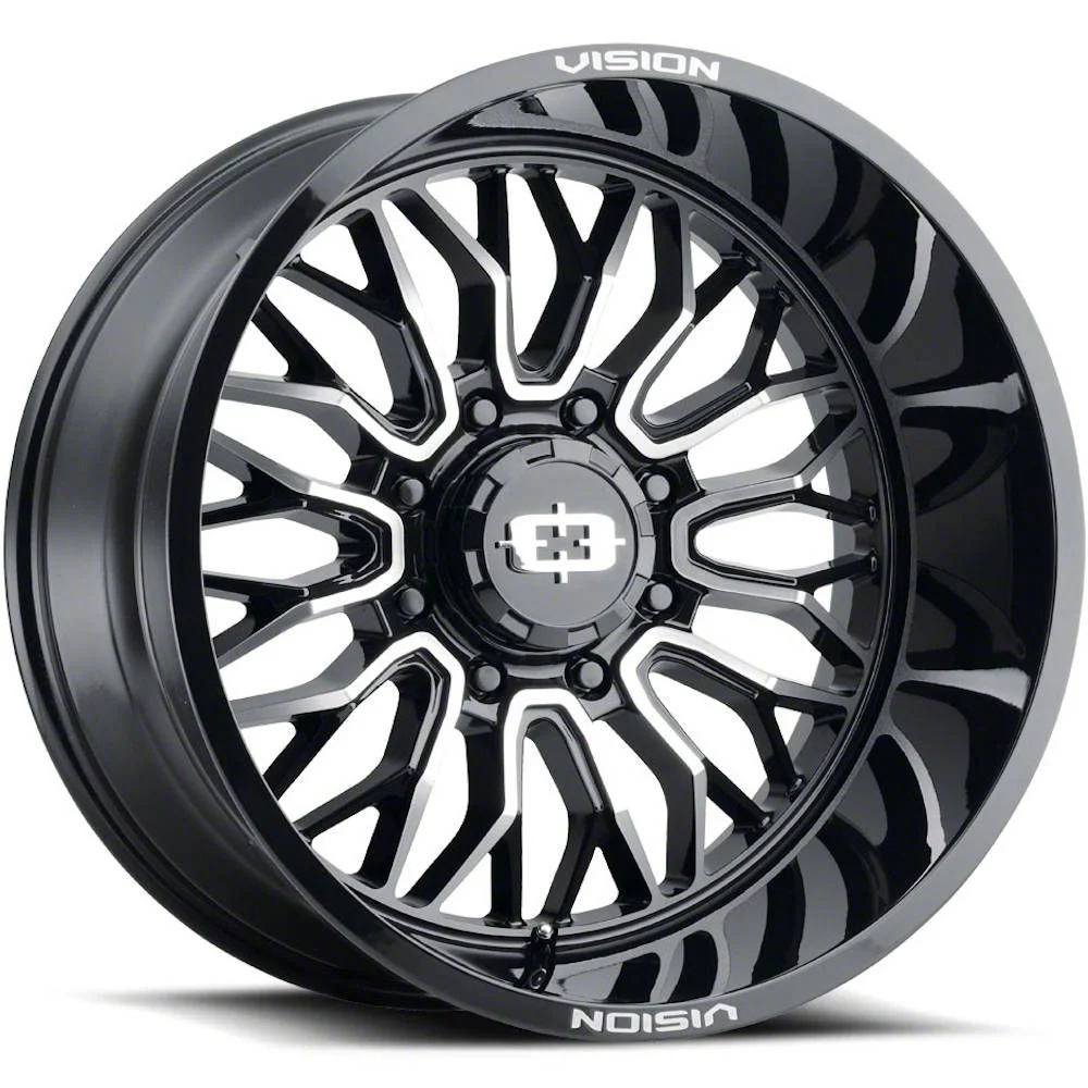 Riot Gloss Black Machined 8-Lug Wheel; 22x12; -51mm Offset (11-16 F-350 Super Duty SRW)