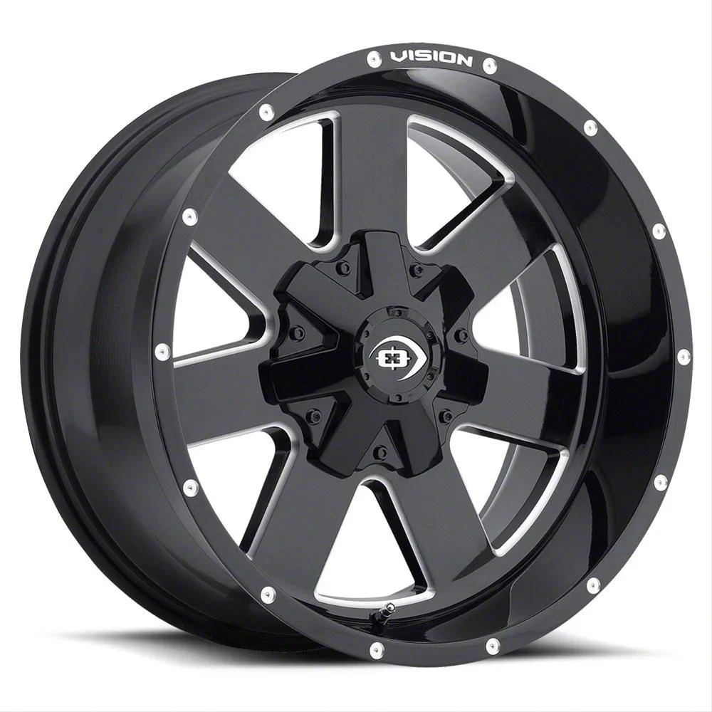 Arc Gloss Black Machined 8-Lug Wheel; 20x9; -12mm Offset (17-22 F-350 Super Duty SRW)