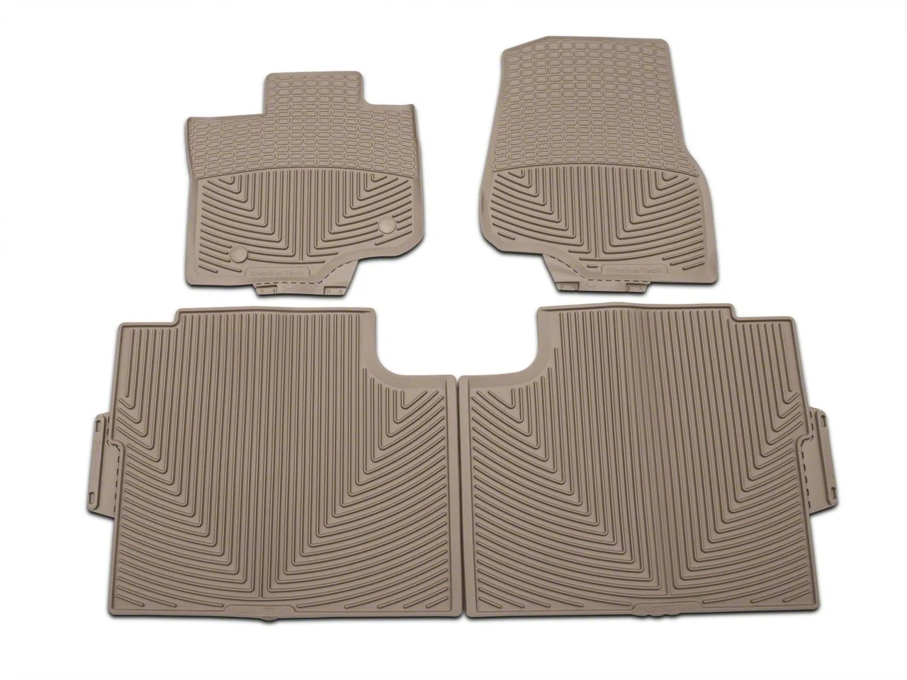 Weathertech All-Weather Front and Rear Rubber Floor Mats; Tan (15-26 F-150 SuperCab, SuperCrew)