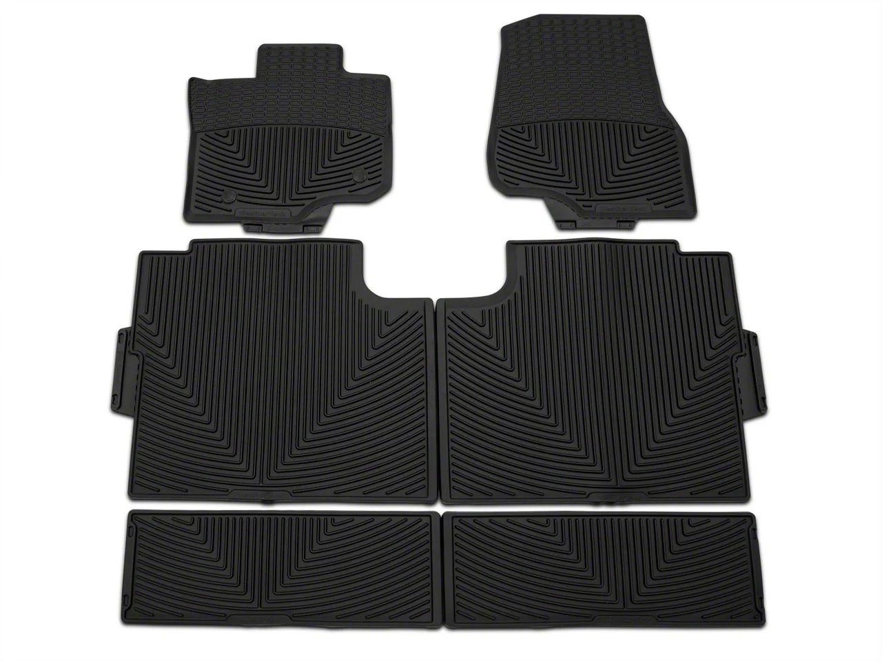 Weathertech All-Weather Front, Rear and Under Rear Seat Rubber Floor Mats; Black (15-26 F-150 SuperCrew)