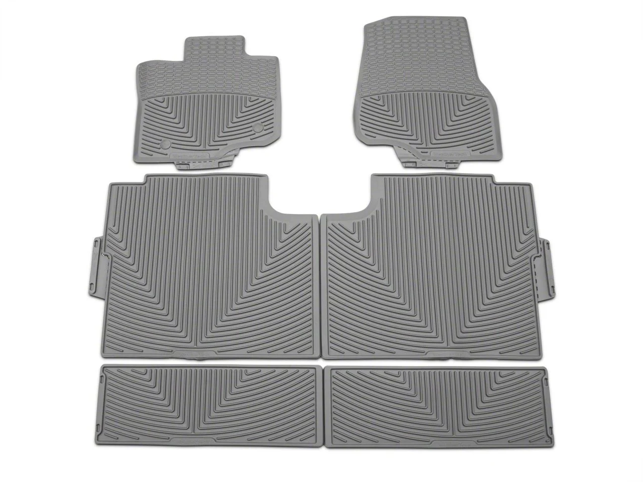 Weathertech All-Weather Front, Rear and Under Rear Seat Rubber Floor Mats; Gray (15-26 F-150 SuperCrew)