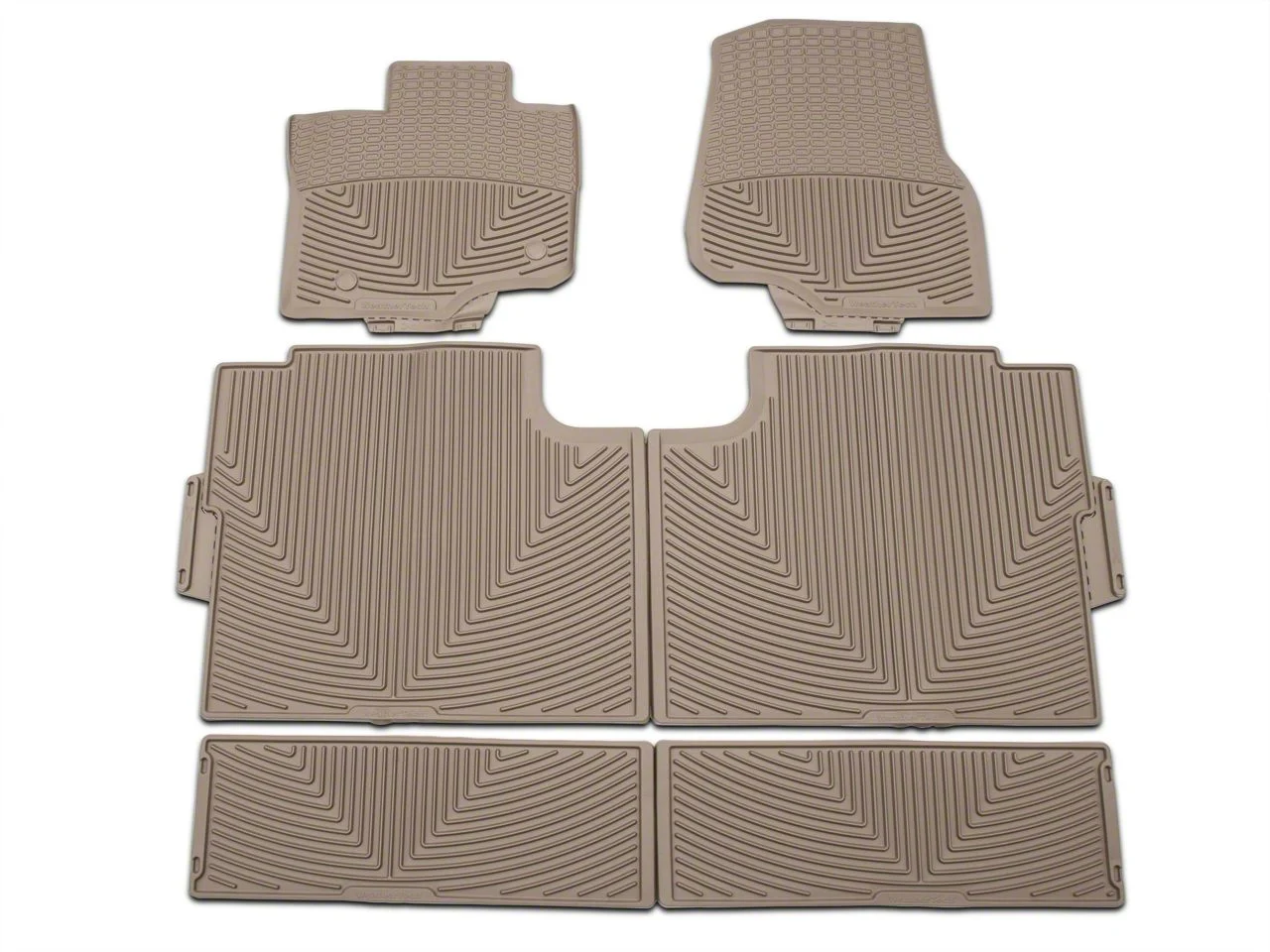Weathertech All-Weather Front, Rear and Under Rear Seat Rubber Floor Mats; Tan (15-26 F-150 SuperCrew)