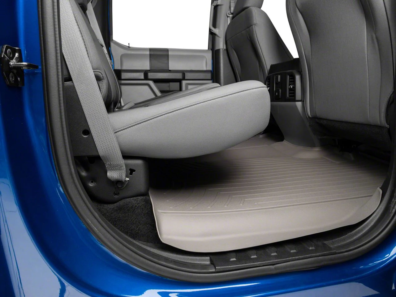Weathertech DigitalFit Rear Floor Liner; Gray (15-26 F-150 SuperCab, SuperCrew)
