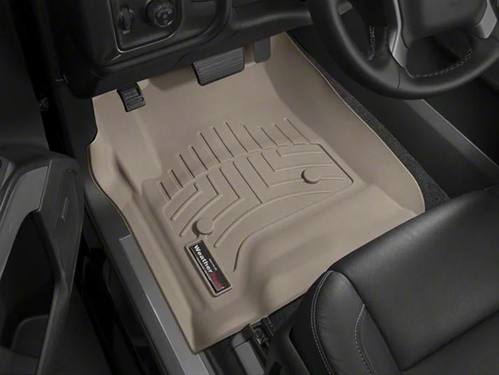 Weathertech DigitalFit Front Floor Liners; Tan (14-18 Silverado Double Cab, Crew Cab)