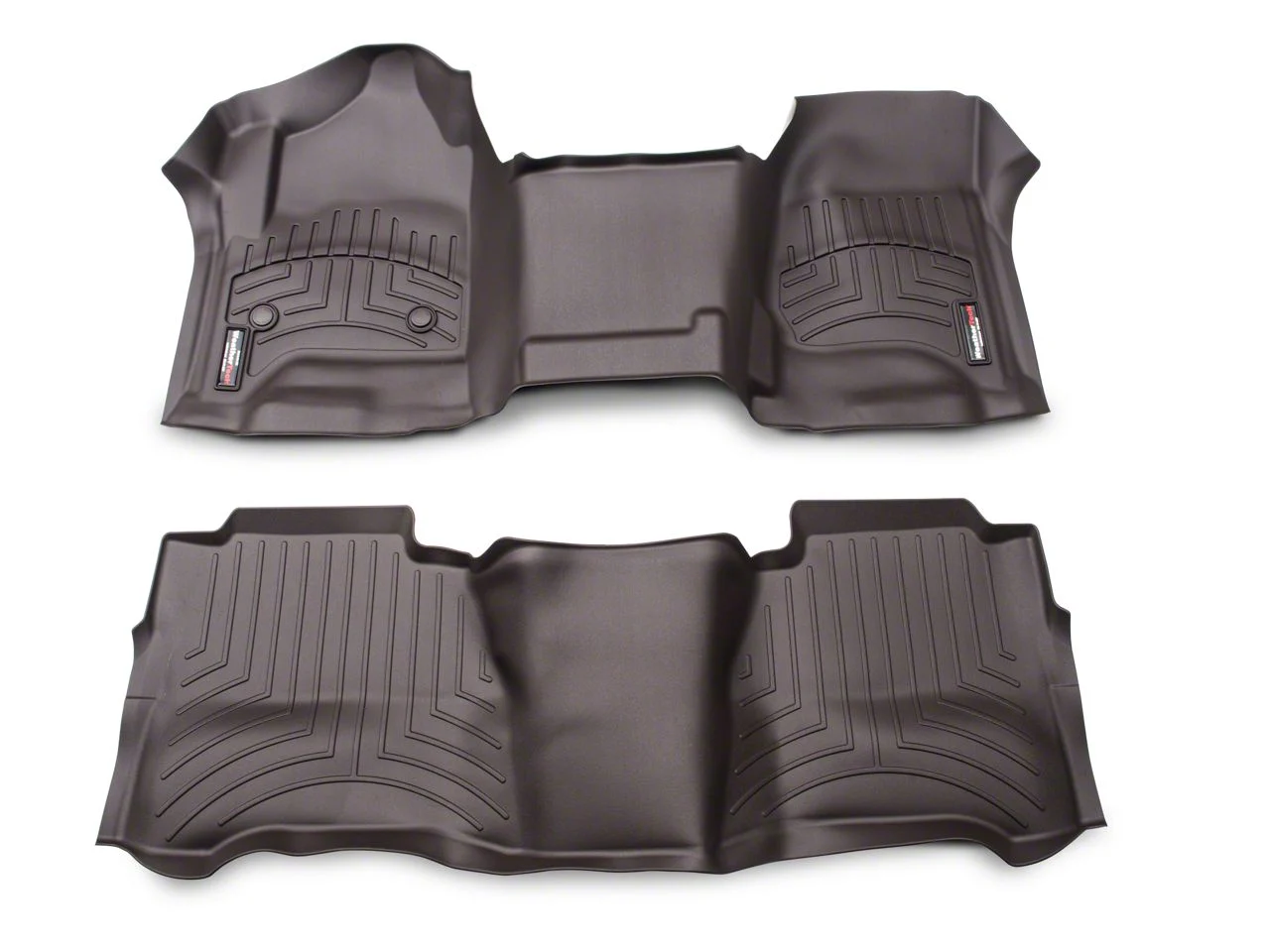 Weathertech DigitalFit Front Over the Hump and Rear Floor Liners; Cocoa (14-18 Silverado 1500 Crew Cab)
