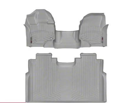 Weathertech DigitalFit Front Over the Hump and Rear Floor Liners; Gray (15-26 F-150 SuperCrew)