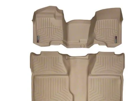 Weathertech DigitalFit Front Over the Hump and Rear Floor Liners; Tan (07-13 Silverado 1500 Crew Cab)