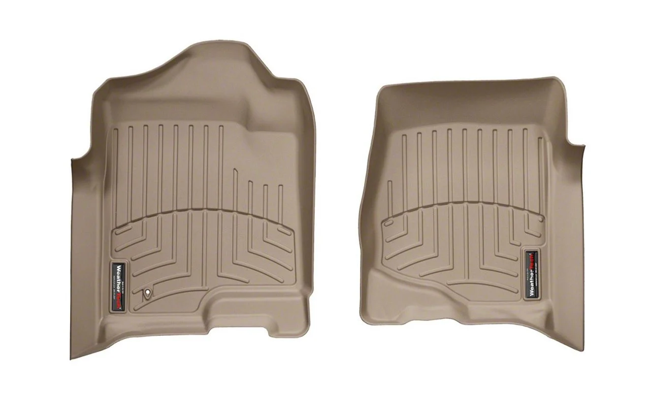 Weathertech DigitalFit Front and Rear Floor Liners; Tan (07-13 Sierra 1500 Crew Cab)