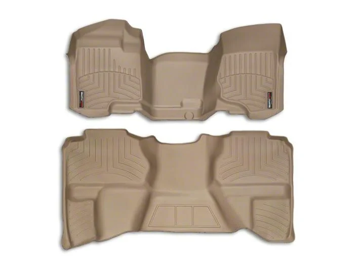 Weathertech DigitalFit Rear Floor Liner; Tan (07-13 Sierra 1500 Extended Cab, Crew Cab)