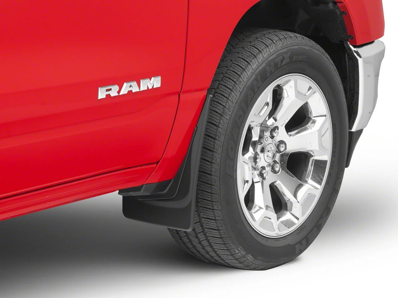 Weathertech No-Drill Mud Flaps; Front; Black (19-26 RAM 1500 w/o OE Flares)