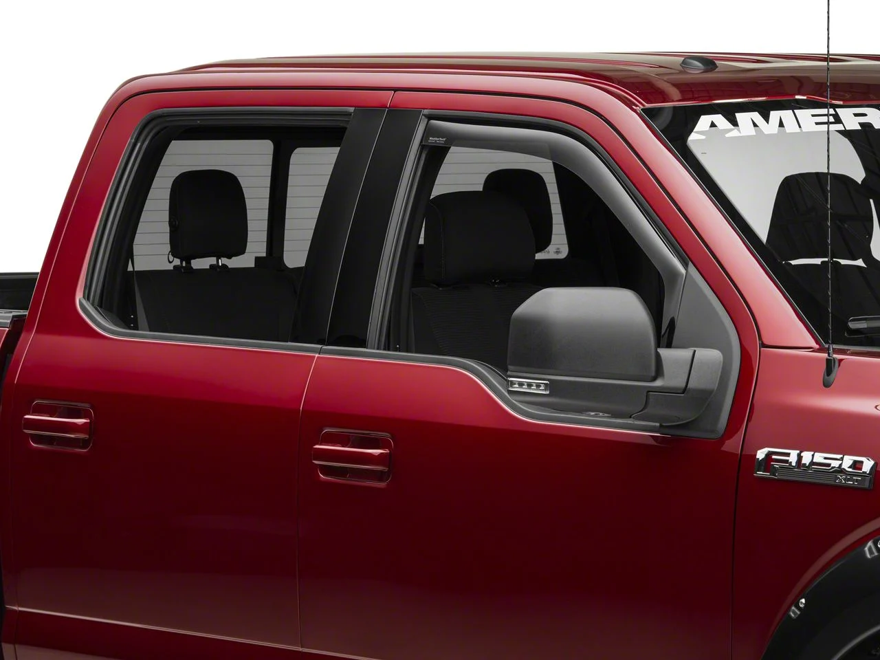 Weathertech Side Window Deflectors; Front; Dark Smoke (15-20 F-150)