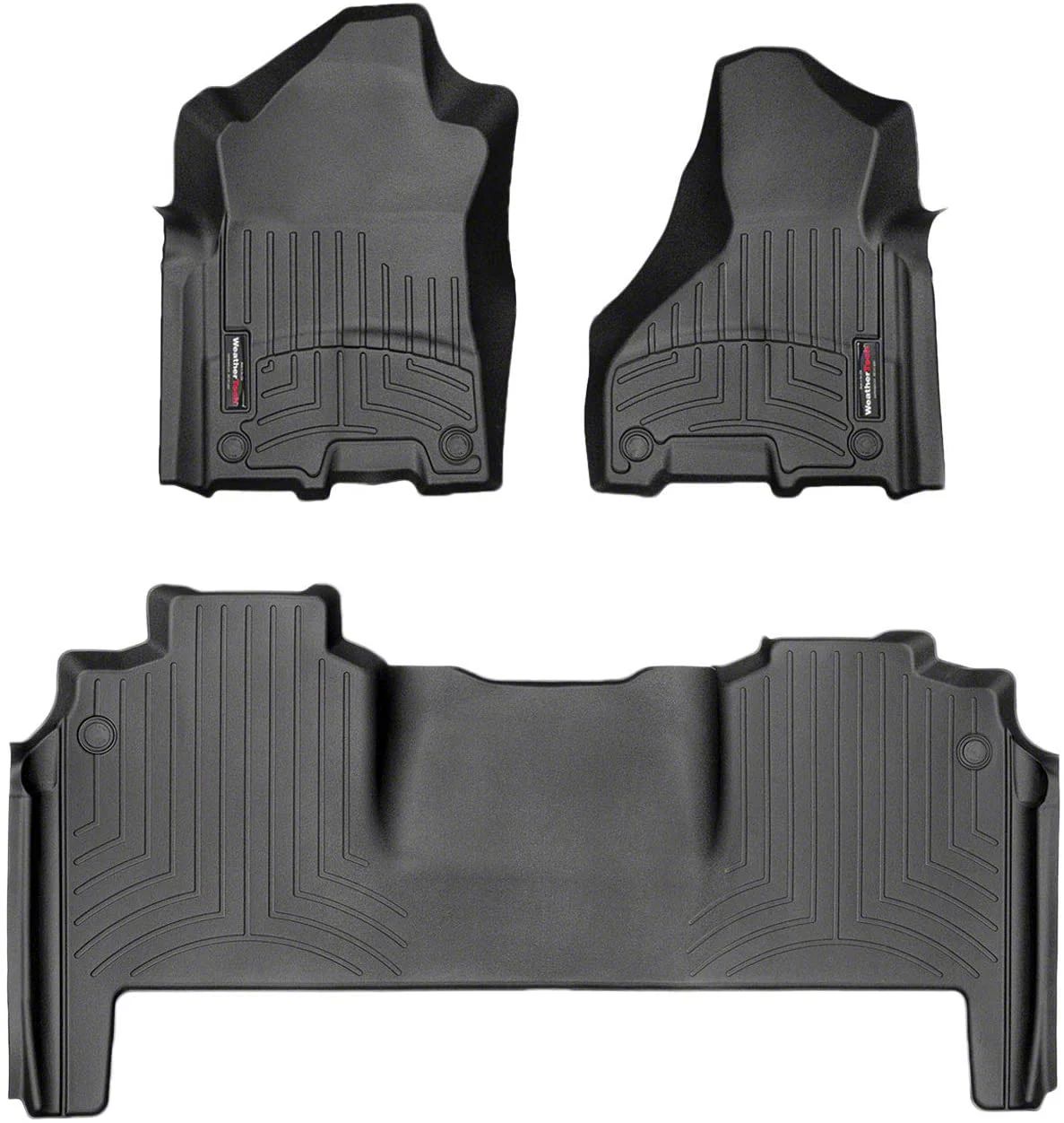 Weathertech DigitalFit Front and Rear Floor Liners; Black (19-26 RAM 2500 Mega Cab w/ Front Bucket Seats)