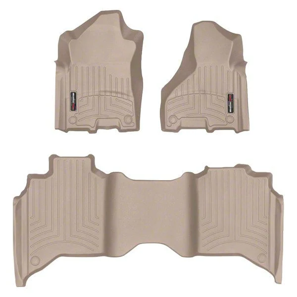 Weathertech DigitalFit Front and Rear Floor Liners; Tan (19-26 RAM 2500 Crew Cab w/ Front Bucket Seats)