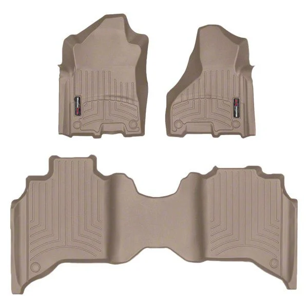 Weathertech DigitalFit Front and Rear Floor Liners; Tan (19-26 RAM 2500 Crew Cab w/ Front Bench Seat)