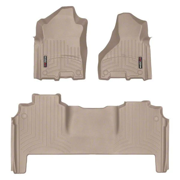 Weathertech DigitalFit Front and Rear Floor Liners; Tan (19-26 RAM 2500 Mega Cab w/ Front Bucket Seats)