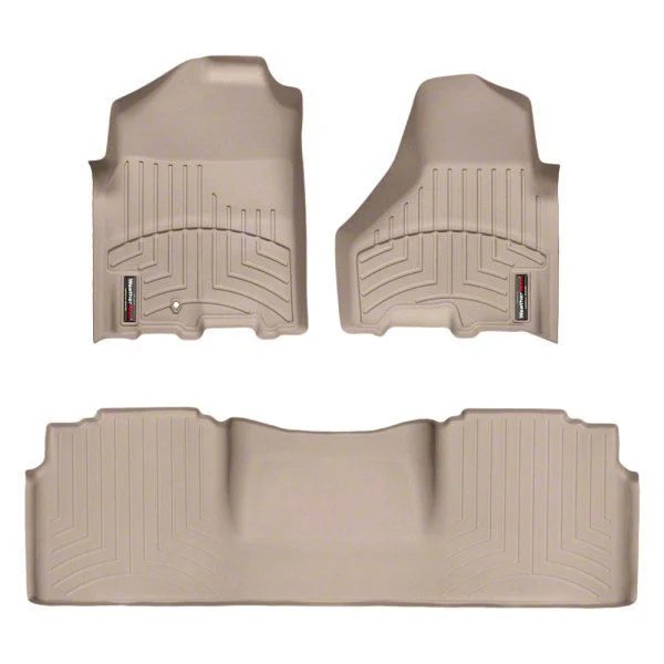 Weathertech DigitalFit Front and Rear Floor Liners; Tan (10-12 RAM 2500 Mega Cab w/ Full Length Center Console)