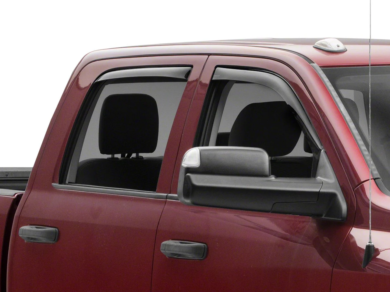 Weathertech Side Window Deflectors; Front and Rear; Dark Smoke (10-26 RAM 2500 Crew Cab, Mega Cab)