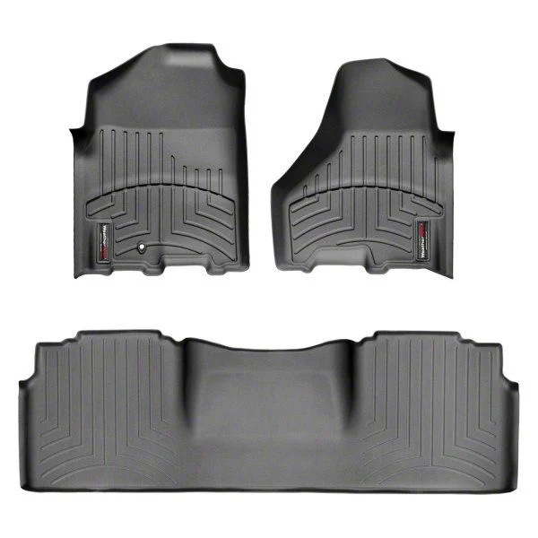 Weathertech DigitalFit Front and Rear Floor Liners; Black (10-12 RAM 3500 Mega Cab w/ Full Length Center Console)