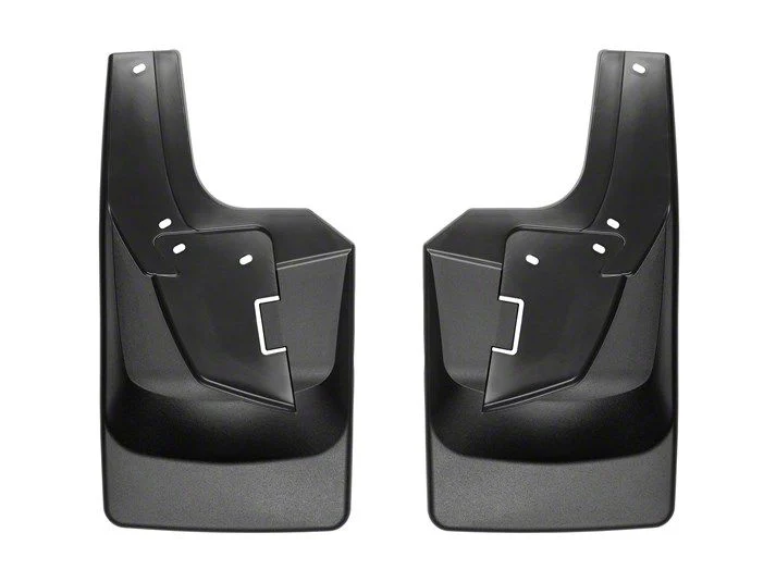Weathertech No-Drill Mud Flaps; Rear; Black (19-26 RAM 3500 SRW w/ OE Fender Flares)