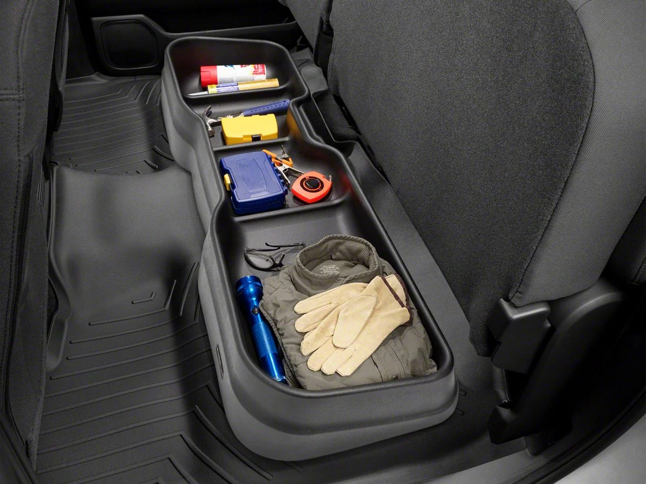 Weathertech Underseat Storage System; Black (03-26 RAM 3500 Quad Cab, Crew Cab)