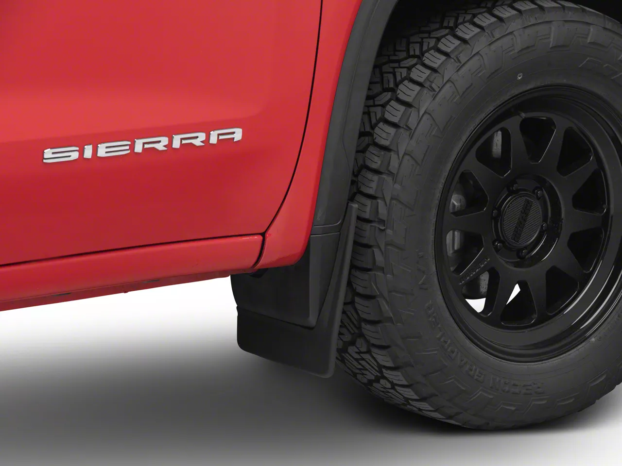 Weathertech No-Drill Mud Flaps; Front and Rear; Black (19-26 Sierra 1500 w/o OE Larger Mud Flaps, Excluding AT4X & Denali Ultimate)