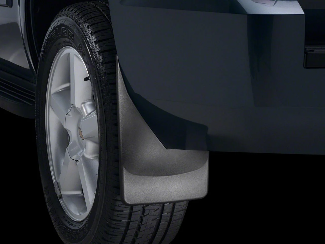 Weathertech No-Drill Mud Flaps; Front; Black (20-26 Silverado 2500 HD)