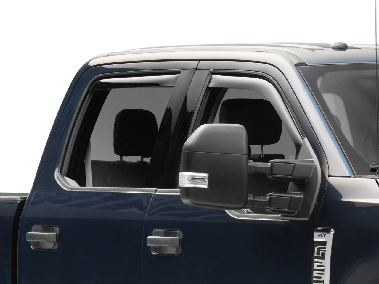 Weathertech Side Window Deflectors; Front and Rear; Dark Smoke (17-22 F-250 Super Duty SuperCrew)