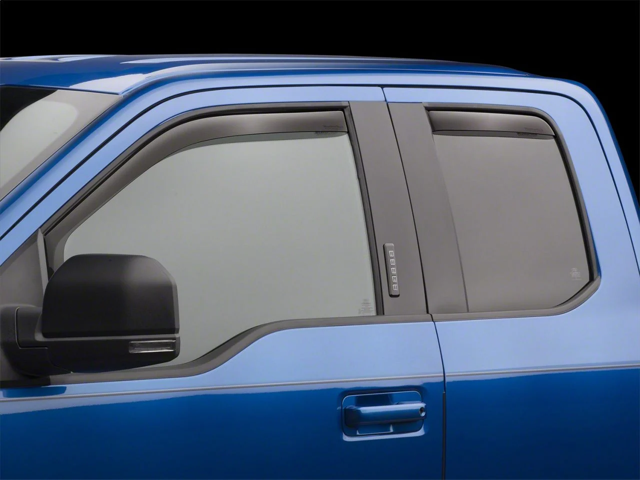 Weathertech Side Window Deflectors; Front and Rear; Dark Smoke (17-26 F-250 Super Duty SuperCab)