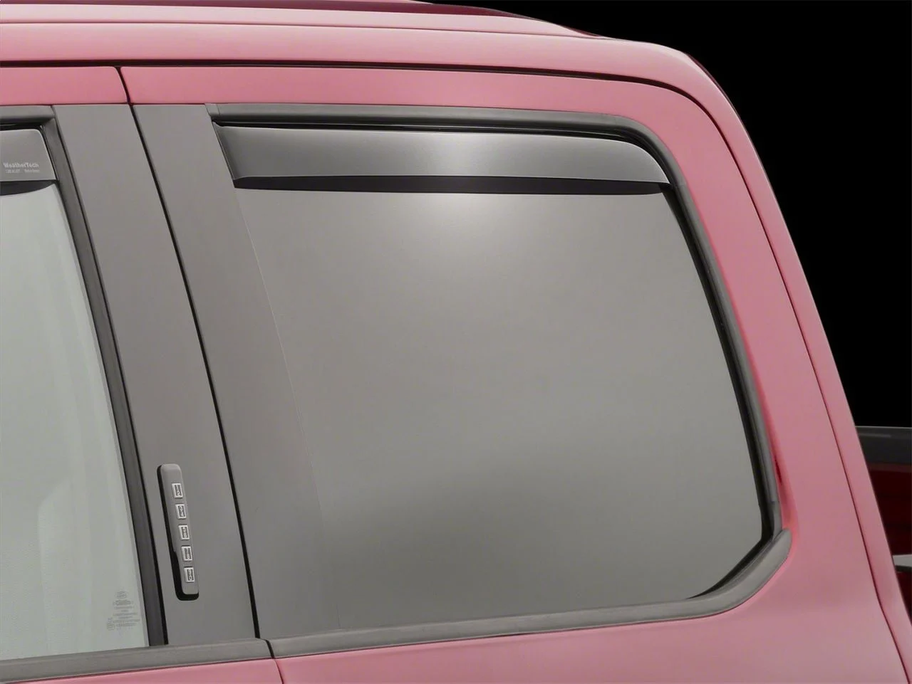 Weathertech Side Window Deflectors; Rear; Dark Smoke (17-26 F-250 Super Duty SuperCrew)