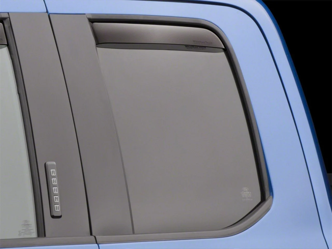 Weathertech Side Window Deflectors; Rear; Dark Smoke (17-26 F-250 Super Duty SuperCab)