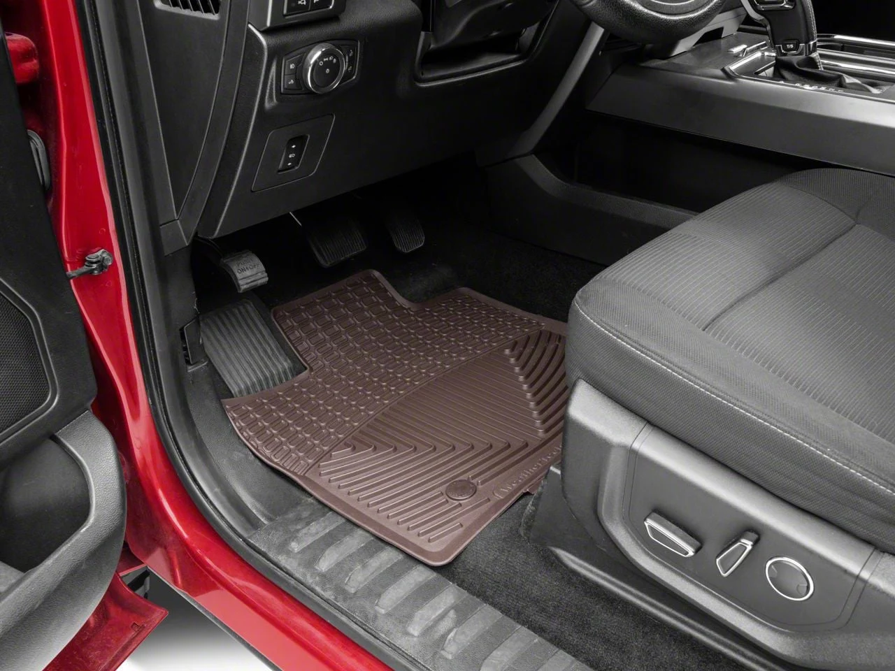 Weathertech All-Weather Front and Rear Rubber Floor Mats; Cocoa (15-26 F-150 SuperCrew)