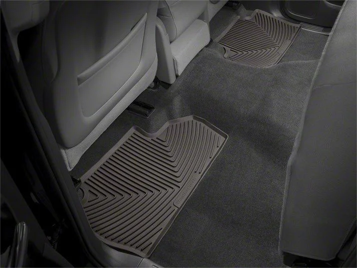 Weathertech All-Weather Rear Rubber Floor Mats; Cocoa (14-18 Sierra 1500 Double Cab, Crew Cab)
