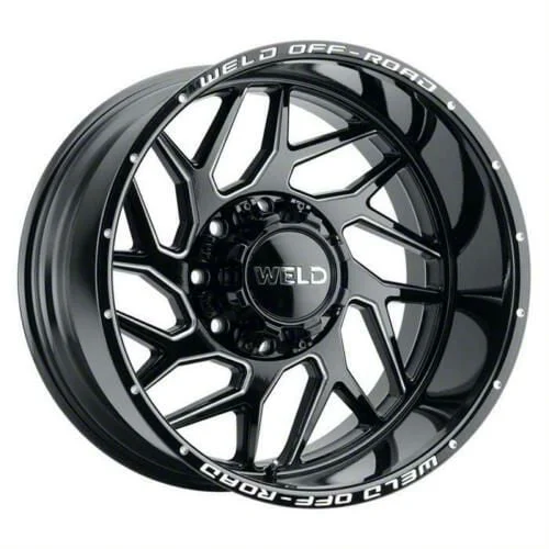 Weld Off-Road Fulcrum Gloss Black Milled 6-Lug Wheel; 22x10; 13mm Offset (07-13 Sierra 1500)
