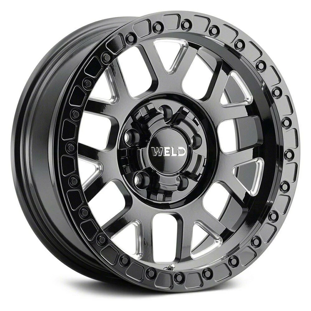 Weld Off-Road Cinch Gloss Black Milled 6-Lug Wheel; 20x10; -18mm Offset (07-13 Silverado 1500)