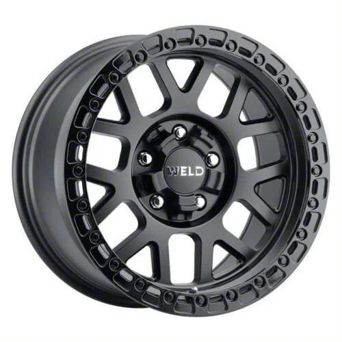 Weld Off-Road Cinch Satin Black with Gloss Black Ring 6-Lug Wheel; 20x10; -18mm Offset (14-18 Sierra 1500)