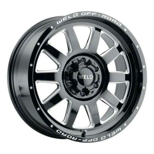 Weld Off-Road Stealth Gloss Black Milled 6-Lug Wheel; 20x10; -18mm Offset (14-18 Silverado 1500)