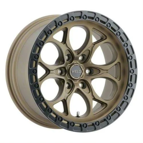 Weld Off-Road Ledge Six Satin Bronze with Satin Black Ring 6-Lug Wheel; 20x12; -44mm Offset (15-20 F-150)
