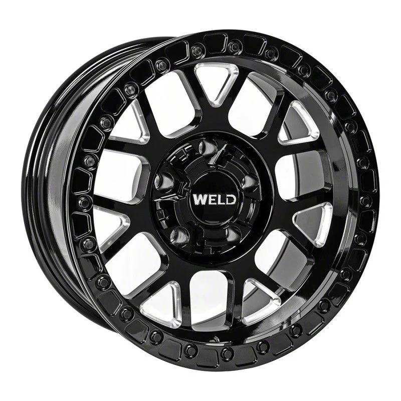 Weld Off-Road Cinch Beadlock Gloss Black Milled 6-Lug Wheel; 17x9; -12mm Offset (21-26 F-150)