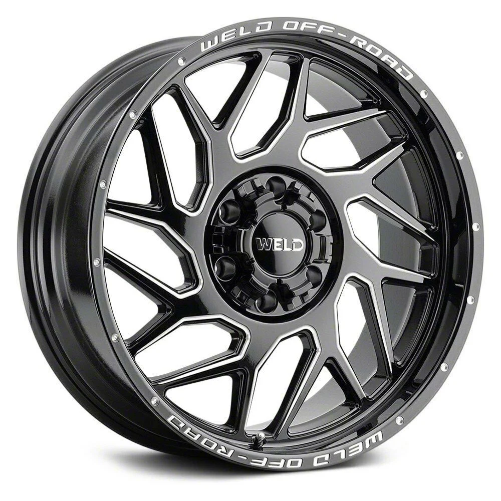 Weld Off-Road Fulcrum Gloss Black Milled 6-Lug Wheel; 20x9; 20mm Offset (21-26 F-150)