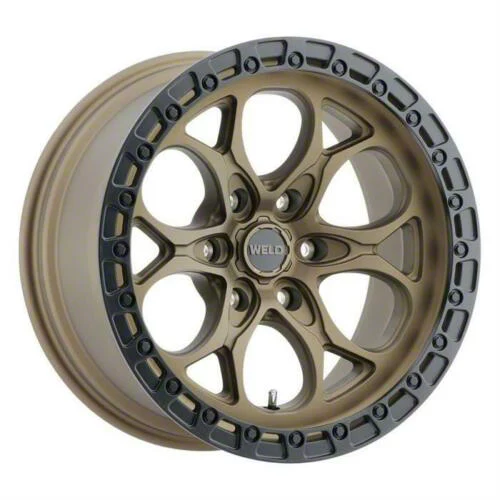 Weld Off-Road Ledge Six Satin Bronze with Satin Black Ring 6-Lug Wheel; 18x9; -12mm Offset (21-26 F-150)