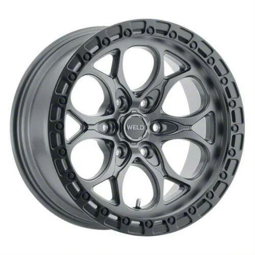 Weld Off-Road Ledge Six Satin Gunmetal with Satin Black Ring 6-Lug Wheel; 20x10; 13mm Offset (21-26 F-150)