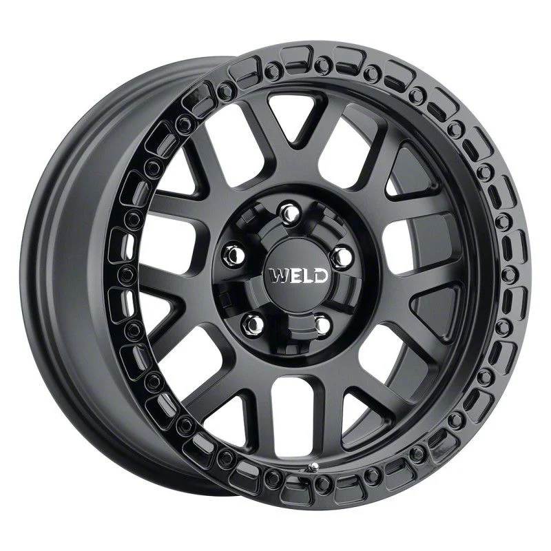 Weld Off-Road Cinch Satin Black with Gloss Black Ring 6-Lug Wheel; 20x12; -44mm Offset (19-26 RAM 1500)