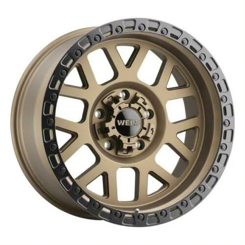Weld Off-Road Cinch Satin Bronze with Satin Black Ring 6-Lug Wheel; 20x10; -18mm Offset (19-26 Sierra 1500)