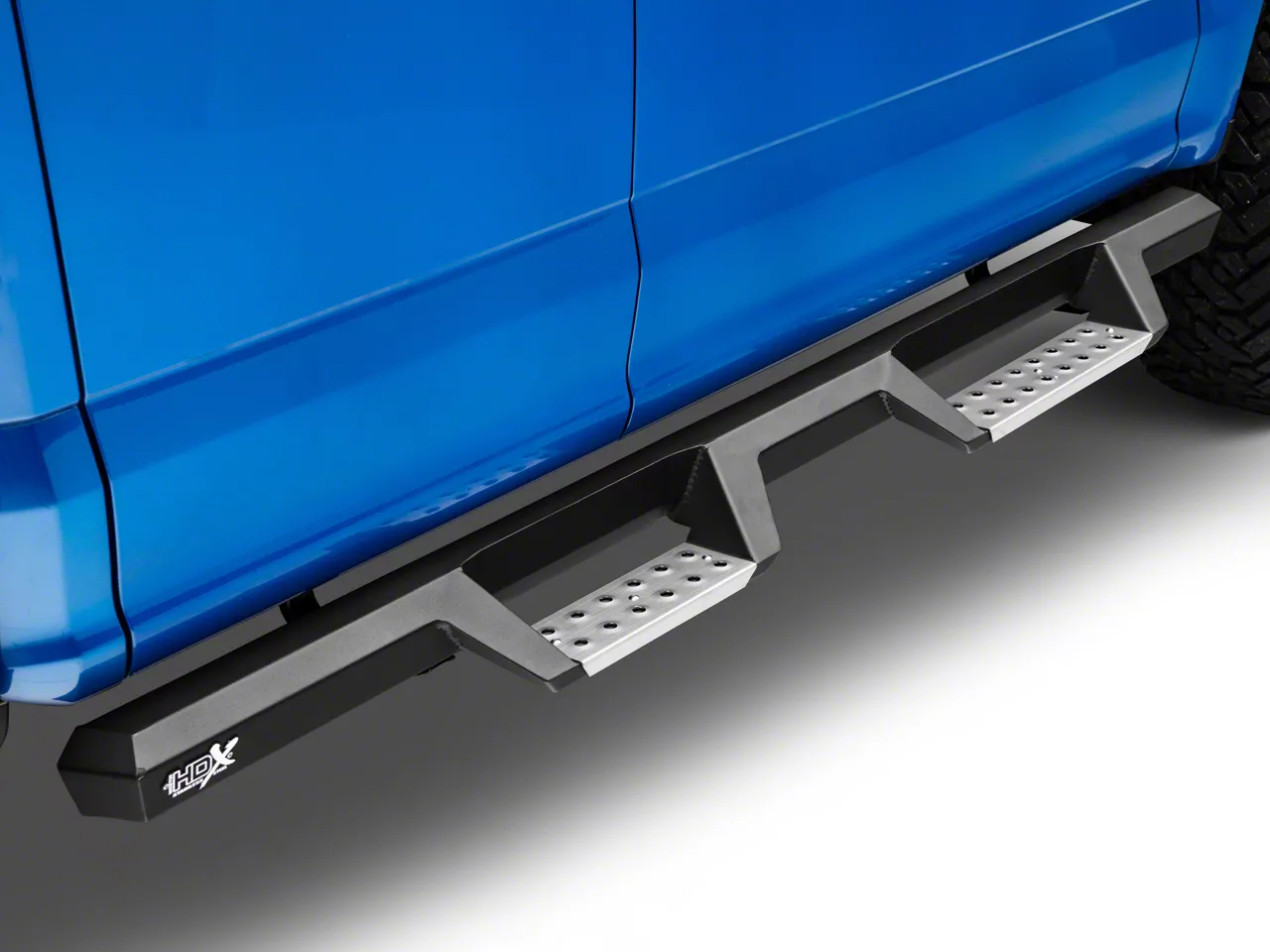Westin HDX Stainless Drop Nerf Side Step Bars; Textured Black (15-26 F-150 SuperCab, SuperCrew)