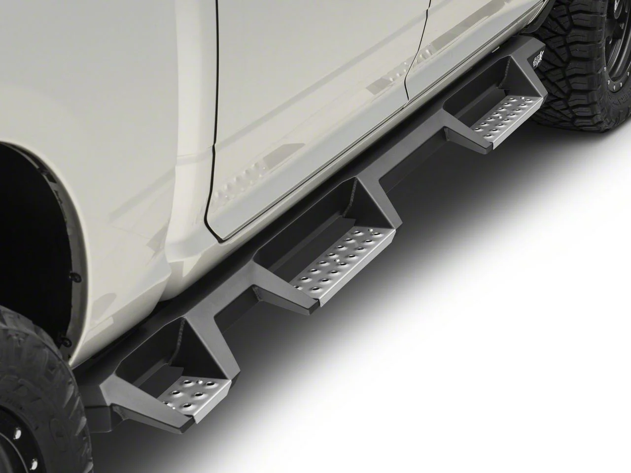 Westin HDX Stainless Wheel-to-Wheel Drop Nerf Side Step Bars; Textured Black (09-18 RAM 1500 Crew Cab)