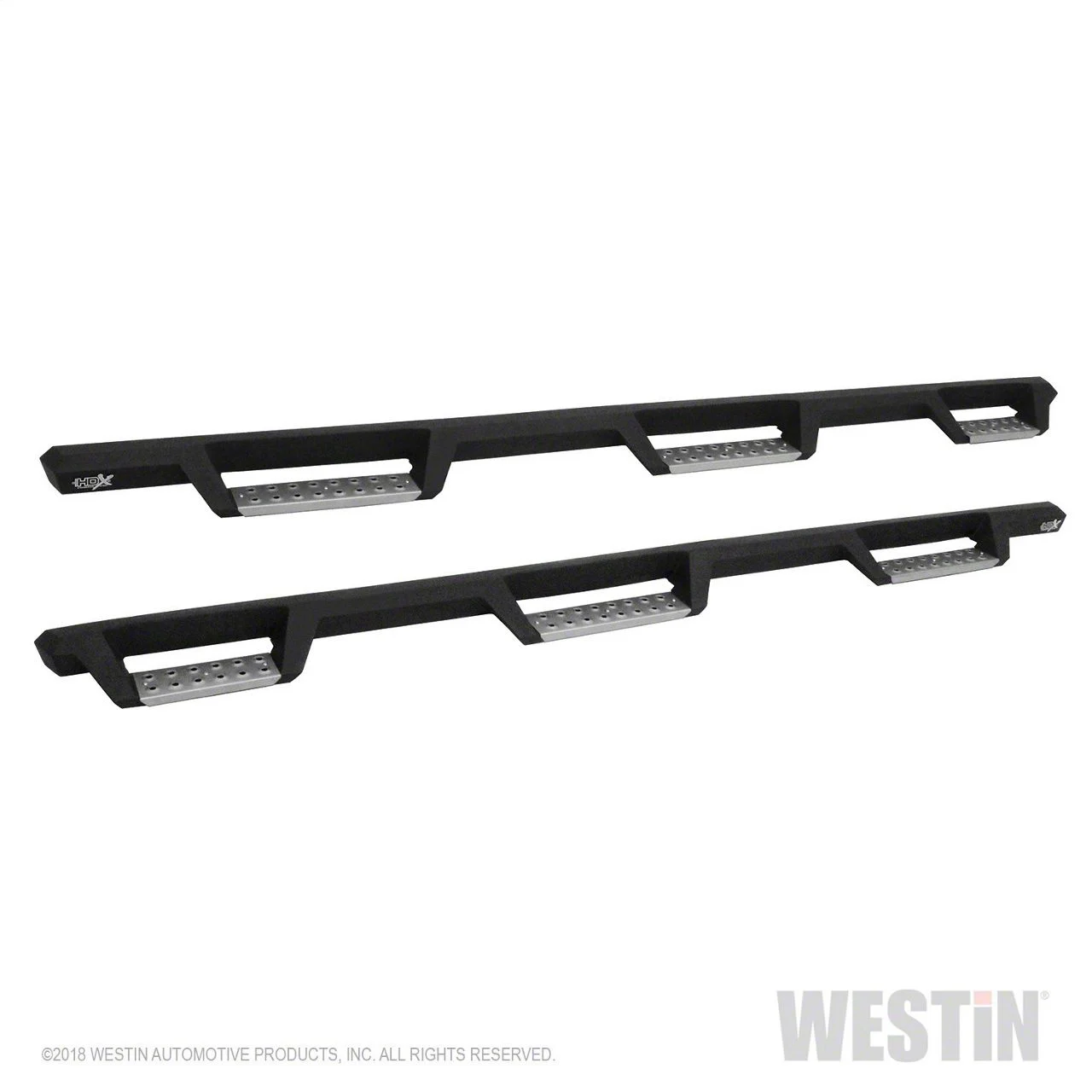 Westin HDX Stainless Wheel-to-Wheel Drop Nerf Side Step Bars; Textured Black (14-18 Silverado 1500 Crew Cab w/ 5.80-Foot Short Box)