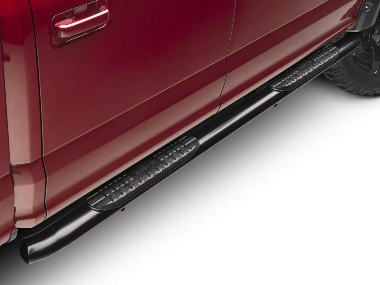 Westin Pro Traxx 4-Inch Oval Side Step Bars; Black (15-26 F-150 SuperCab, SuperCrew)