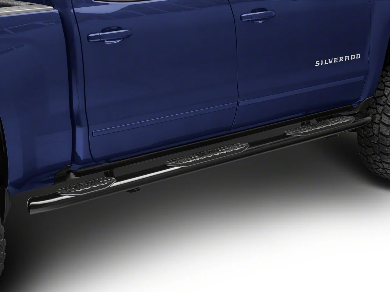 Westin Pro Traxx 5-Inch Wheel-to-Wheel Oval Side Step Bars; Black (14-18 Silverado 1500 Double Cab, Crew Cab w/ 5.80-Foot Short Box)