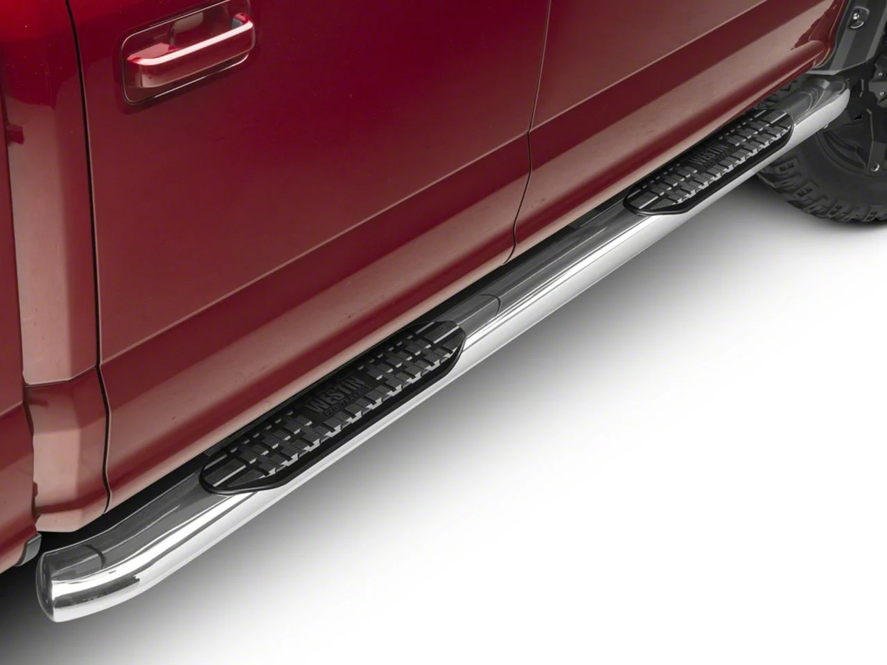 Westin Pro Traxx 5-Inch Oval Side Step Bars; Stainless Steel (15-26 F-150 SuperCab, SuperCrew)