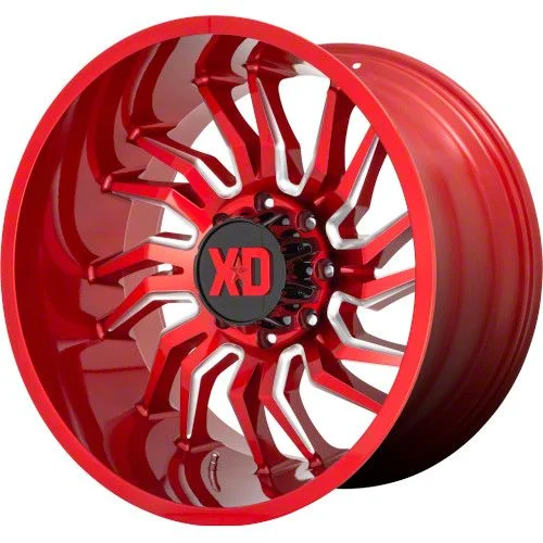 XD Tension Candy Red Milled 8-Lug Wheel; 22x12; -44mm Offset (03-09 RAM 2500)